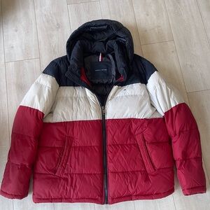 Tommy Hilfiger Red, White, and Navy Puffer Jacket